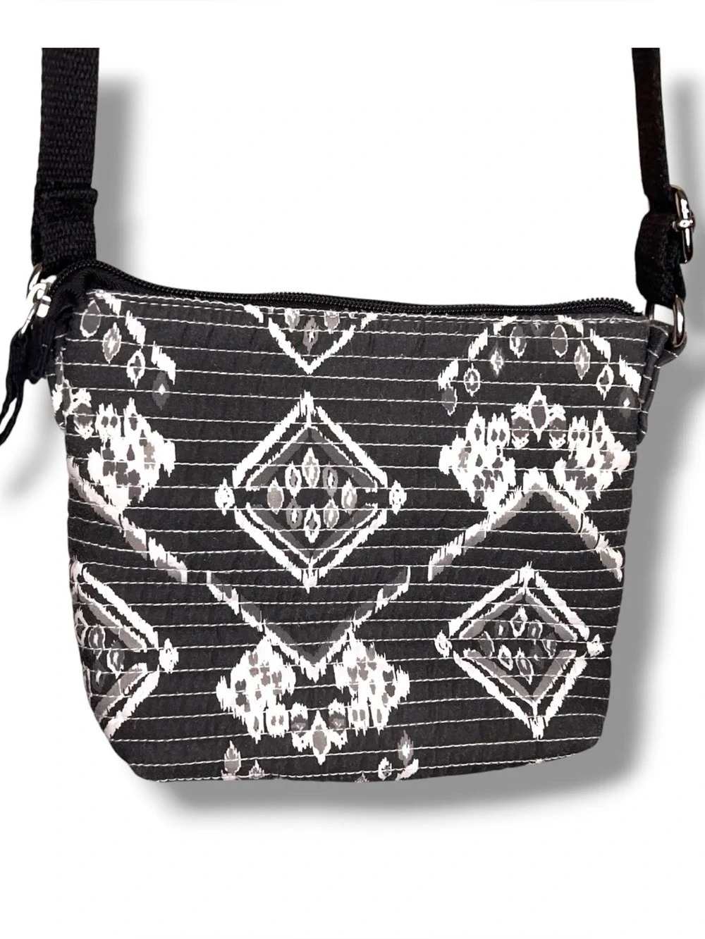 Black White Boho Crossbody Purse Festival Geometric Tribal Bohemian Travel